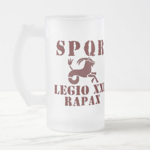 Caneca De Cerveja Vidro Jateado Vidro de fosco romano da legião do 2ø Capricórn