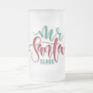 Caneca De Cerveja Vidro Jateado Vidro de Fosco Santa Claus