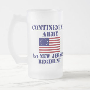 Caneca De Cerveja Vidro Jateado Vidro do regimento de New-jersey da guerra
