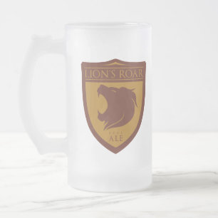 Caneca De Cerveja Vidro Jateado Vidro real da cerveja inglesa do rugido do leão