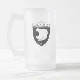 Caneca De Cerveja Vidro Jateado Vidro real da cerveja inglesa do rugido do leão