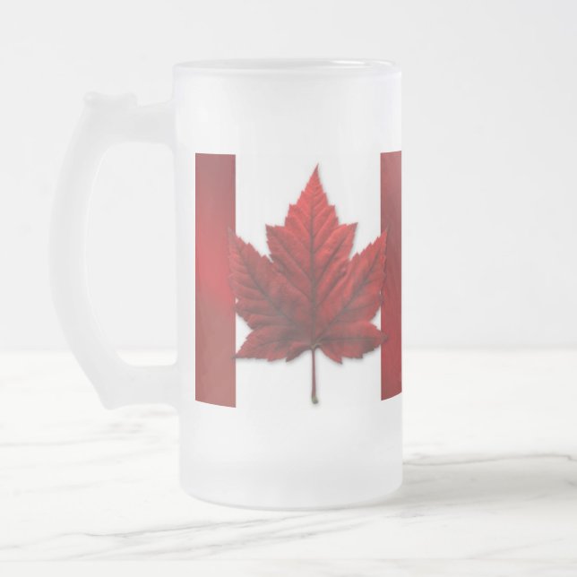 Caneca De Cerveja Vidro Jateado Vidros da lembrança da bandeira de Canadá da (Esquerda)