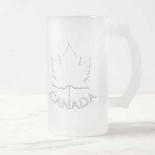 Caneca De Cerveja Vidro Jateado Vidros da lembrança da folha de bordo de Canadá 