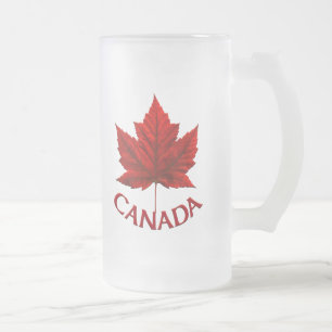Caneca De Cerveja Vidro Jateado Vidros da lembrança da folha de bordo de Canadá 