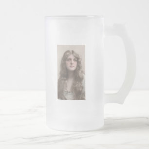 Caneca De Cerveja Vidro Jateado Vintage Beauty
