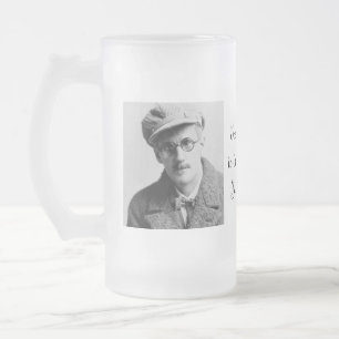 Caneca De Cerveja Vidro Jateado Vintage James Joyce Retrato