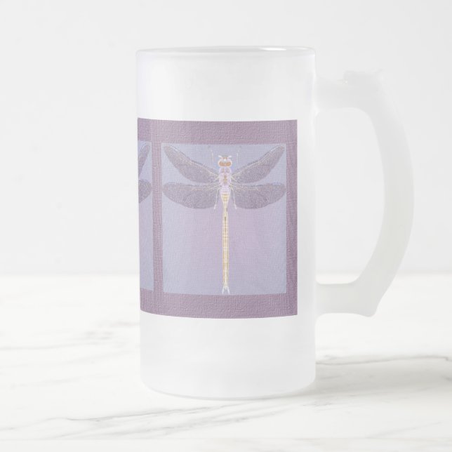 Caneca De Cerveja Vidro Jateado Violet Dragonfly (Direita)