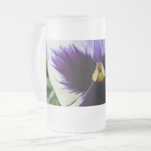 Caneca De Cerveja Vidro Jateado violeta profundo sobre violeta tricolor branca