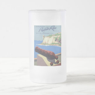 Caneca De Cerveja Vidro Jateado Visite a Fortaleza de El Morro, Porto Rico, Velho 