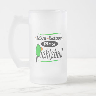 Caneca De Cerveja Vidro Jateado Vive o jogo Pickleball do riso