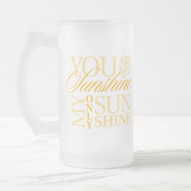 Caneca De Cerveja Vidro Jateado Você É Meu Sol (Esquerda)