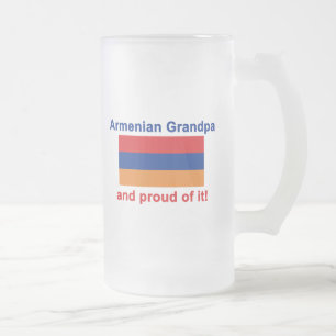 Caneca De Cerveja Vidro Jateado Vovô arménio orgulhoso