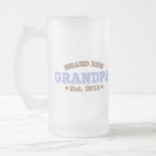 Caneca De Cerveja Vidro Jateado Vovô brandnew Est. 2018 (roxo)