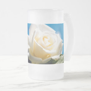 Caneca De Cerveja Vidro Jateado White Rose Beauty