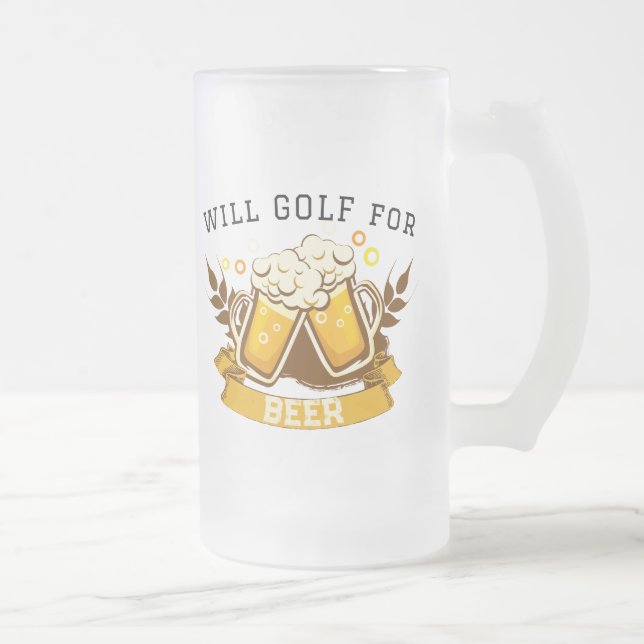 Caneca De Cerveja Vidro Jateado Will GOLF para cerveja | personalizável (Direita)