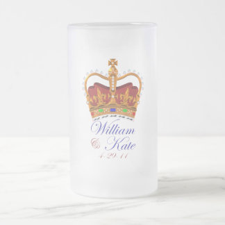 Caneca De Cerveja Vidro Jateado William e Kate Royal Wedding Beer Glass
