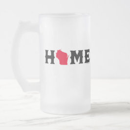 Caneca De Cerveja Vidro Jateado Wisconsin Home