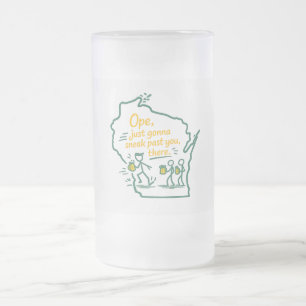 Caneca De Cerveja Vidro Jateado Wisconsin "Ope": Só Vou Passar Furtivamente Por Al