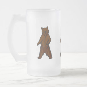 Caneca De Cerveja Vidro Jateado Woodland Animal Brown Grizzly Bear