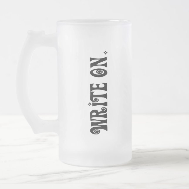 Caneca De Cerveja Vidro Jateado Write On (Versão 3) (Esquerda)