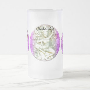 Caneca De Cerveja Vidro Jateado yogini dançante roxo