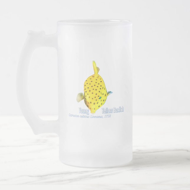 Caneca De Cerveja Vidro Jateado Young Yellow Box Fiah (Esquerda)