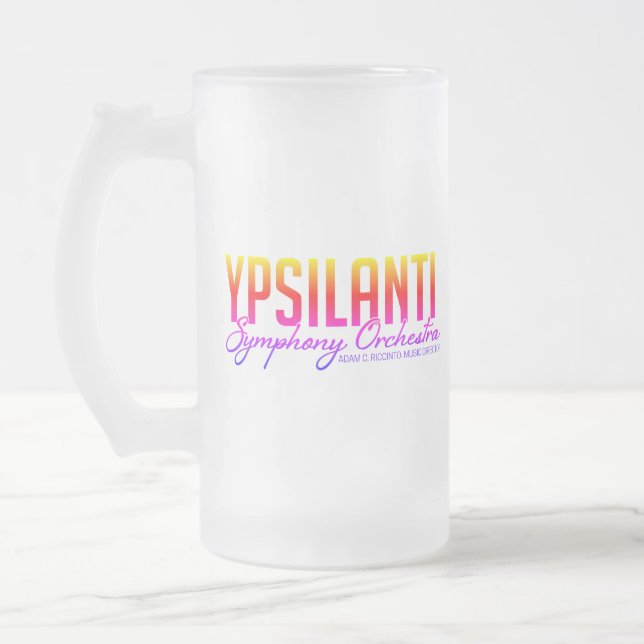 Caneca De Cerveja Vidro Jateado YSO Fosco Mug (Esquerda)