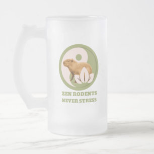 Caneca De Cerveja Vidro Jateado Zen Rodents Nunca Stress Capybara