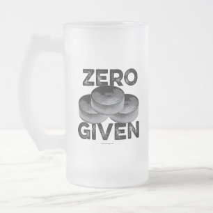 Caneca De Cerveja Vidro Jateado Zero Pucks Dado (Hóquei) Fosco Vidro De Cerveja