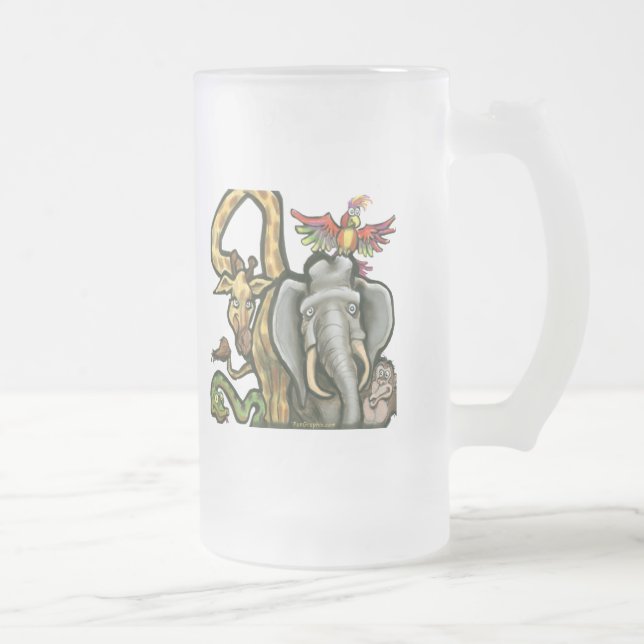 Caneca De Cerveja Vidro Jateado Zoo (Direita)