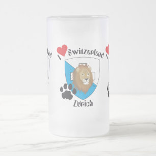 Caneca De Cerveja Vidro Jateado Zürich Schweiz Suisse Svizzera Tasse