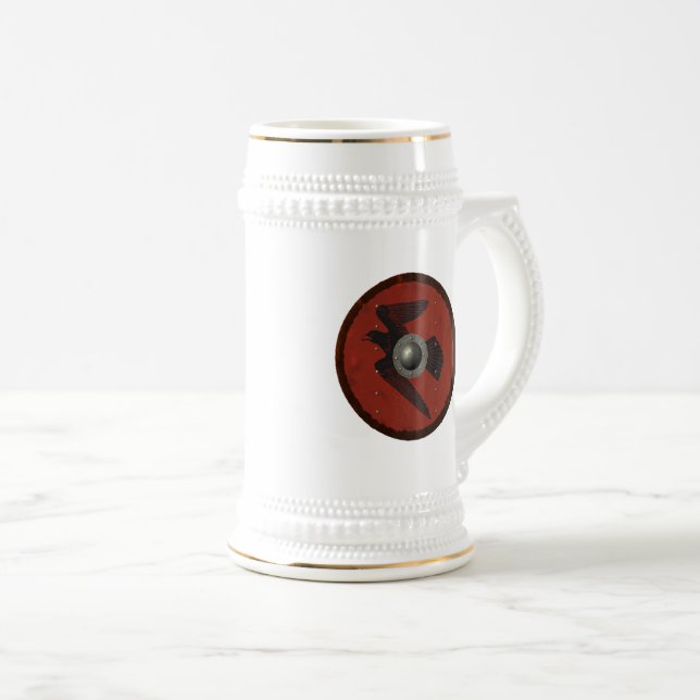 Caneca De Cerveja Viking Raven Shield (Frente Esquerda)