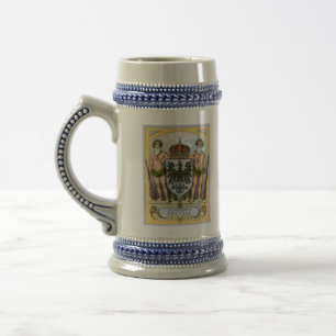 Caneca de cerveja vintage alemã com brasão prussia