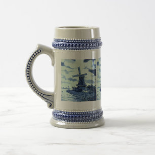 Caneca De Cerveja Vintage Antique Delft Blue Azulejo - Moinho