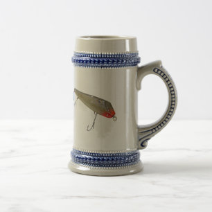 Caneca De Cerveja Vintage Fishmaster Jerry Sylvester Flaptail Lure