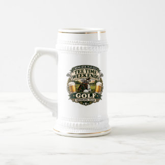 Caneca de Cerveja Vintage Golfe Hora da Saída