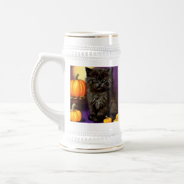 Caneca De Cerveja Vintage Halloween Kitten (Esquerda)