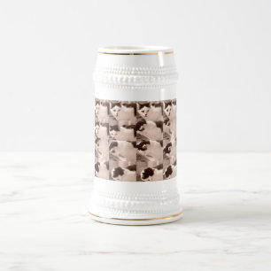 Caneca De Cerveja Vintage Kitty Cat/Black & White Photo