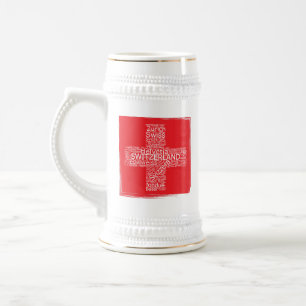 Caneca De Cerveja Vintagem da Nuvem do Sinalizador de suiça