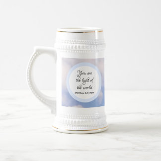 Caneca De Cerveja Você é a Luz da Bíblia Mundial Verso Azul