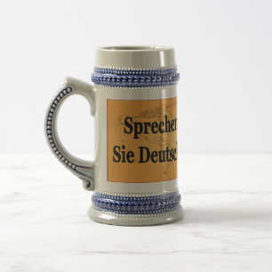 Caneca De Cerveja Você fala alemão? em alemão. Sinalizador bf