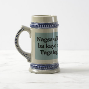 Caneca De Cerveja Você fala tagalo? no Tagalog. Sinalizador bf