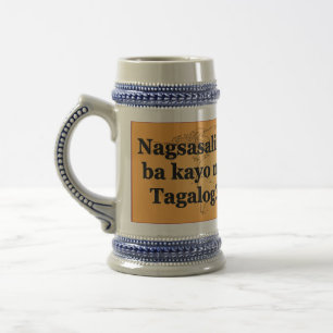 Caneca De Cerveja Você fala tagalo? no Tagalog. Sinalizador bf
