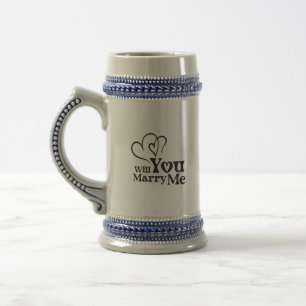 Caneca De Cerveja Você me casado - Engraçado Proposta de Casamento