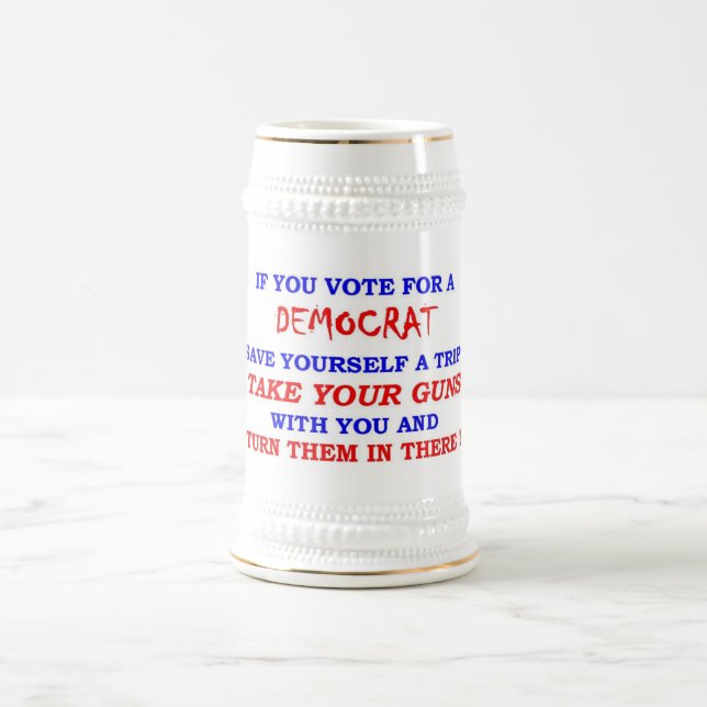 CANECA DE CERVEJA VOTAR DEMOCTAT (Centro)