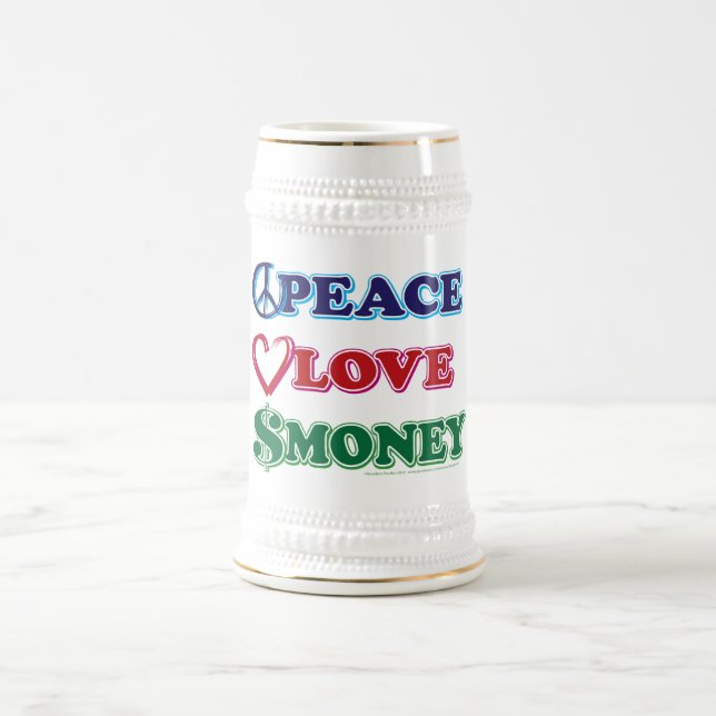Caneca De Cerveja Wall Street/Peace Love Money (Centro)
