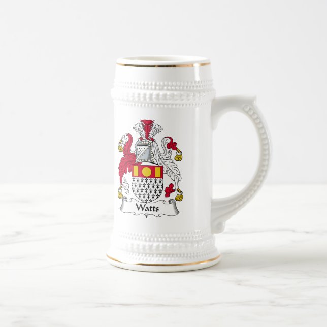 Caneca De Cerveja Watts da crista da família (Direita)