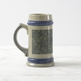 Caneca De Cerveja William Morris Vintage Floral Blue Mallow