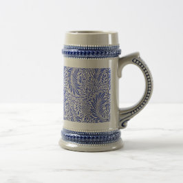 Caneca De Cerveja William Morris Vintage Padrão Floral Azul Branco