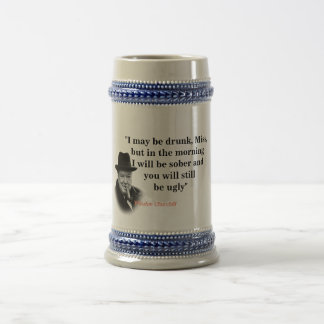 Caneca De Cerveja Winston Churchill Quote On Being Drunk And Ugly